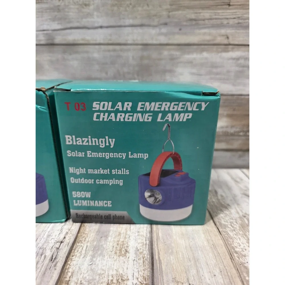 2- Blazingly Solar Emergency‎ Charging Lamp LED Rechargeable Portable Lantern